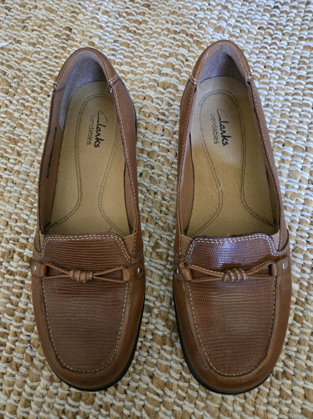 Clarks Women’s Brown Leather Slip-On Loafers